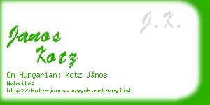 janos kotz business card